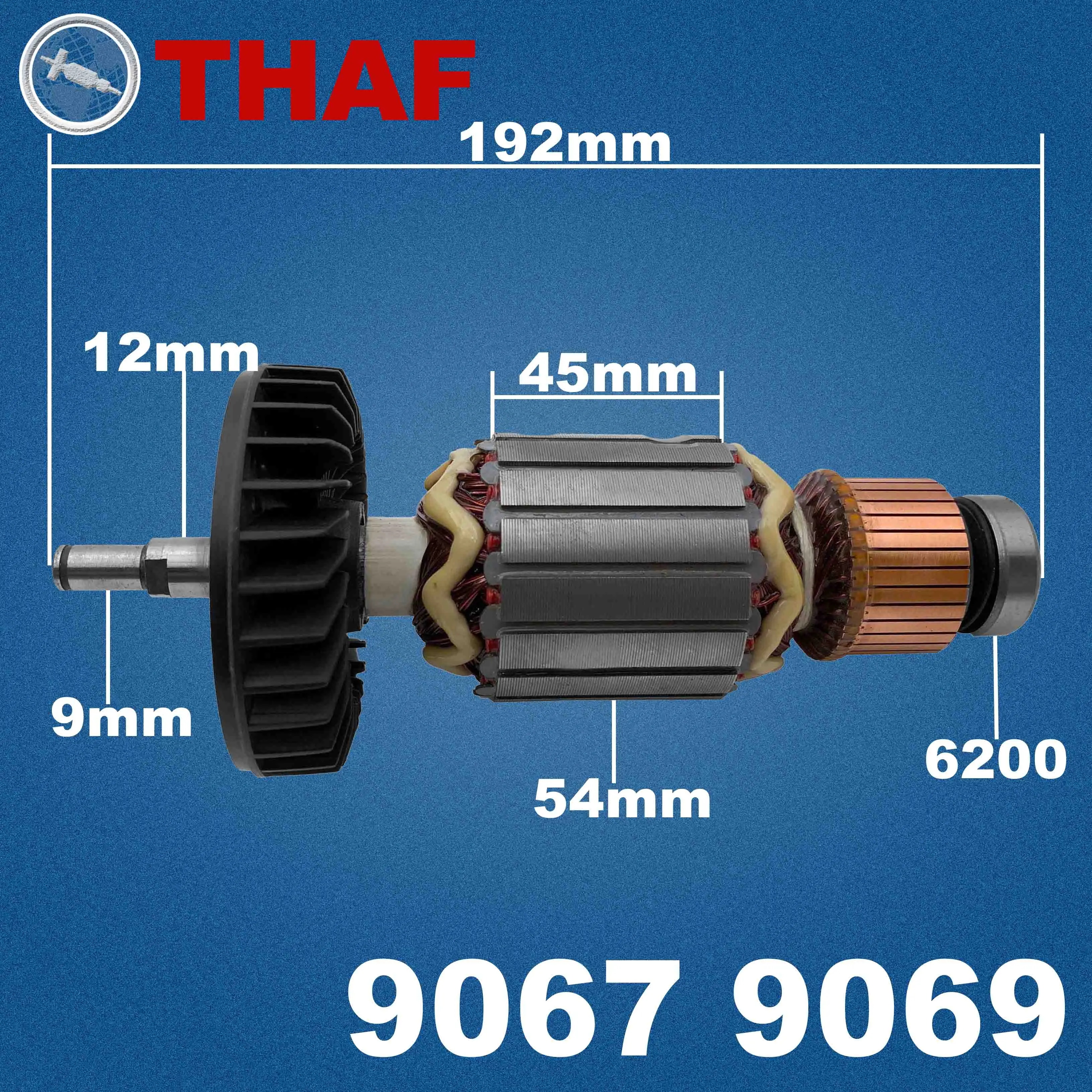 AC 220V 240V 9067 9069 Armature Rotor For MAKITA Angle Grinder Spare Parts Grinder 518705-3