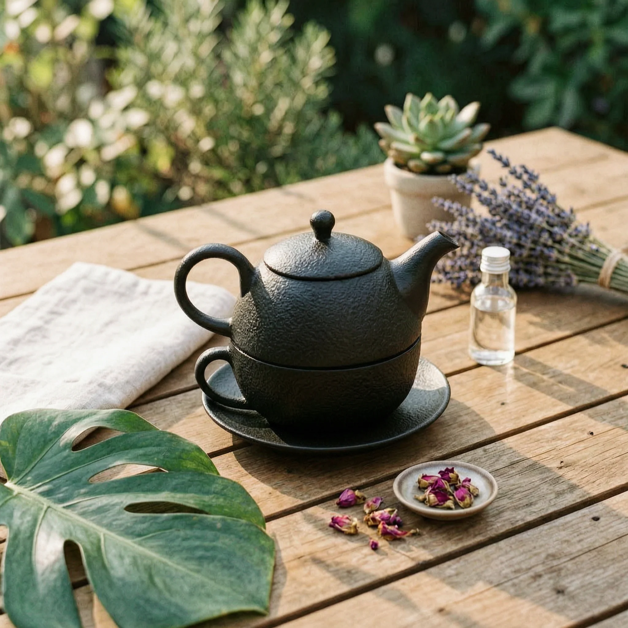Cast Iron Tea Set Compact Teapot with Side Handle Teapot with Cups Traditional for Hosts, Office