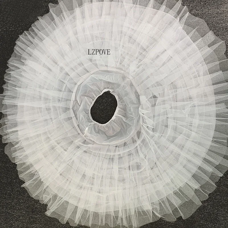 LZPOVE Adjustable White Skirt Support 6 Hoops Petticoats Bride for Wedding Dress Woman Big Ruffle Gown Underskirt Fluffy Tulle