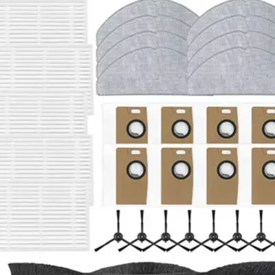 Roller Side Brush Set Robot Vacuum Accessories For Daily Floor Cleaning Wear-resistant Nylon Bristles Composite Non-woven Fabric