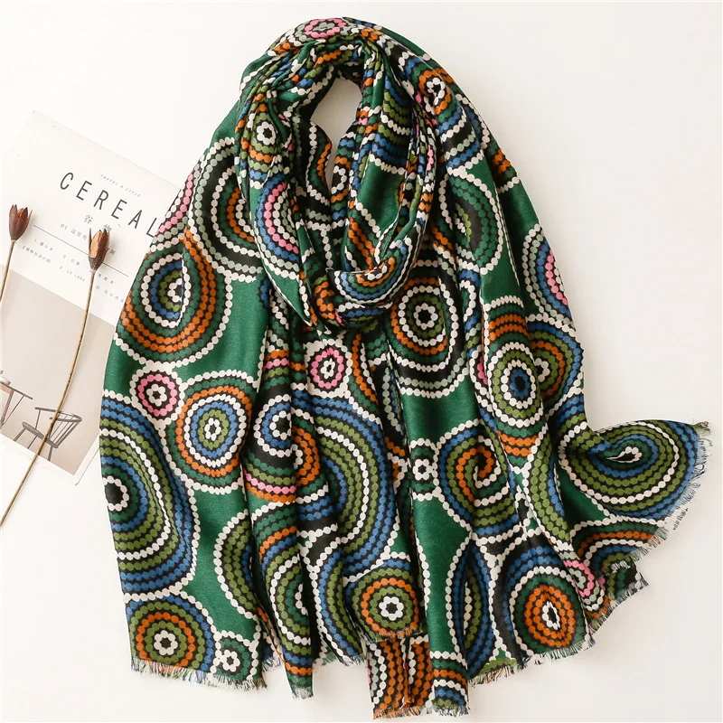 Fashion Aztec Ethnic Geometric Fringe Viscose Shawl Scarf Lady High Quality Wrap Pashmina Stole Bufandas Muslim Hijab 180*90Cm