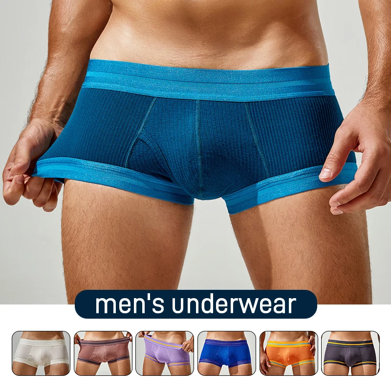 3pcs Men's Underwear,  Breathable And Comfortable Fashionable Men's Boxer Briefs, Sporty and Trending Boxers Elastic Underpants