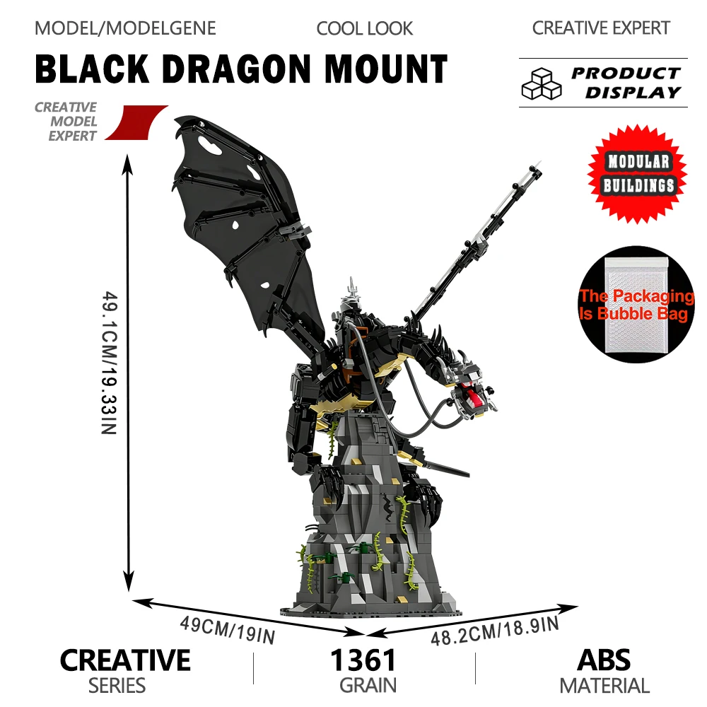 

Witch King Evil Mount Fallen Monster Black Dragon Model Building Blocks Assembly Collection Bricks Toys Christmas Gifts For Kids