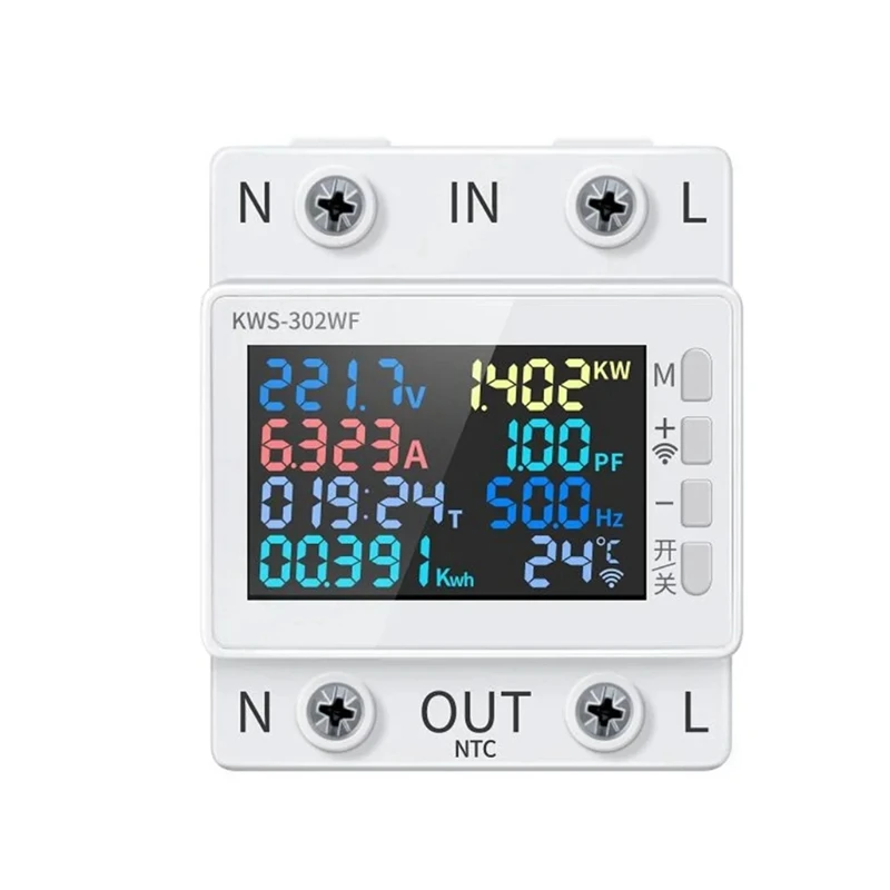 Digital Energy Meter Tester Electricity Usage Monitor AC 170V-270V Power Voltmeter Voltage Amps Watt Kwh Meter Easy Install