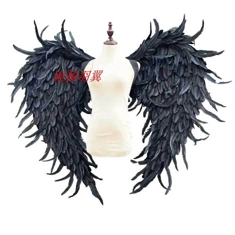 

Kids Child Adult BlackSwallow Feather Angel Wing Show Props Wedding Birthday Party Christmas Halloween Costume Cosplay