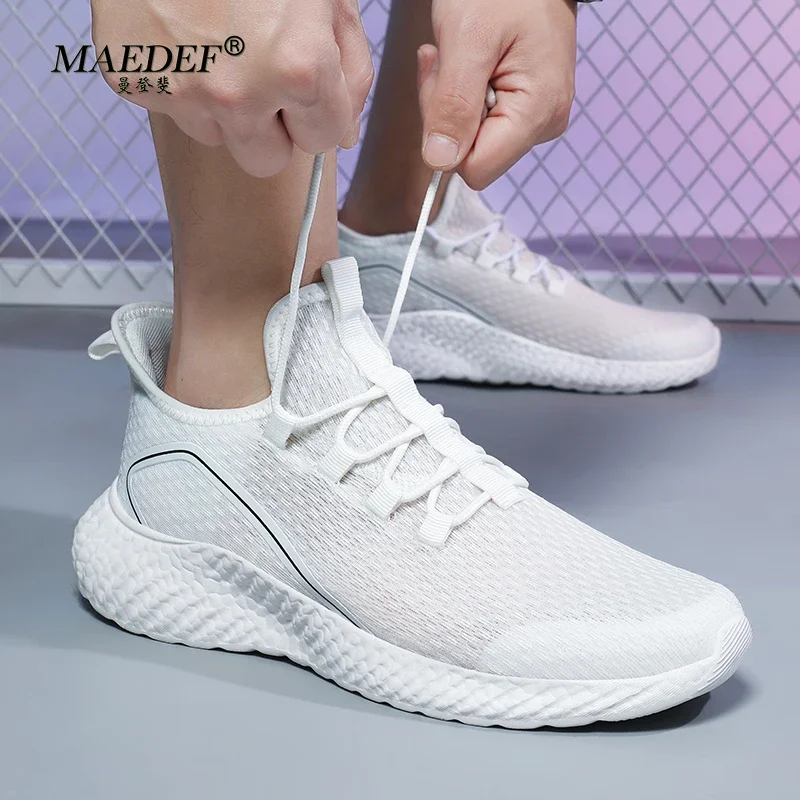 MAEDEF Men Trainer Athletic Casaul Sneakers Lace Up Breathable Walking Shoe Mens Tennis Outdoor Sports Comfortable Running Shoes