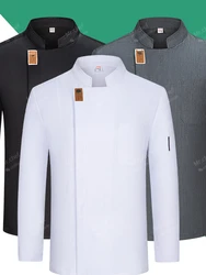 men Chef Uniform long sleeves black coat Breathable Chef Shirt Restaurant Kitchen white Chef Jacket apron workclothes women