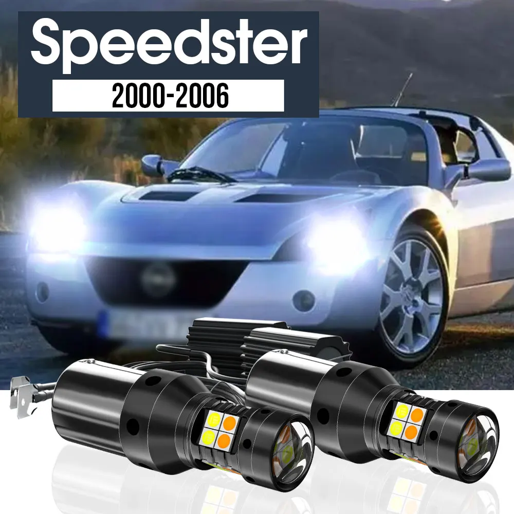 

2x LED Dual Mode Turn Signal+Daytime Running Light Blub DRL Canbus Accessories For Opel Speedster 2000-2006 2002 2003 2004 2005