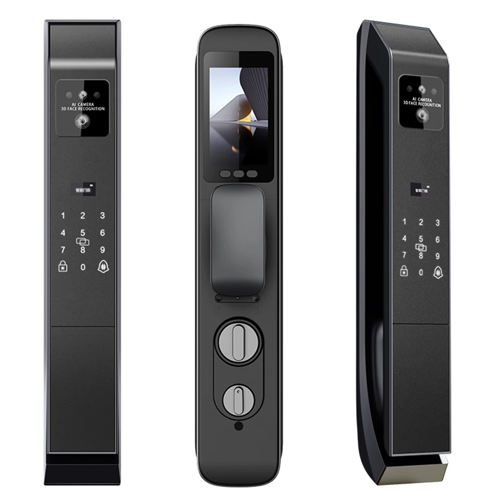 TUYA-Reconhecimento Facial Smart Door Lock com Câmera, Video Intercom em Tempo Real, Digital Keyless Smart Lock, WiFi