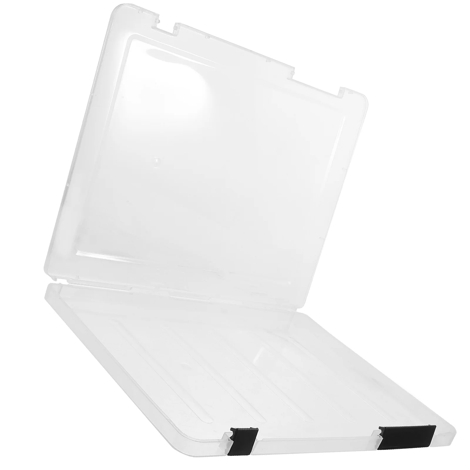 

Plastic File Box A5 Thickened Document Organizer Portable Case for Home Office Travel Black Magazine Sleeves Photo Storage