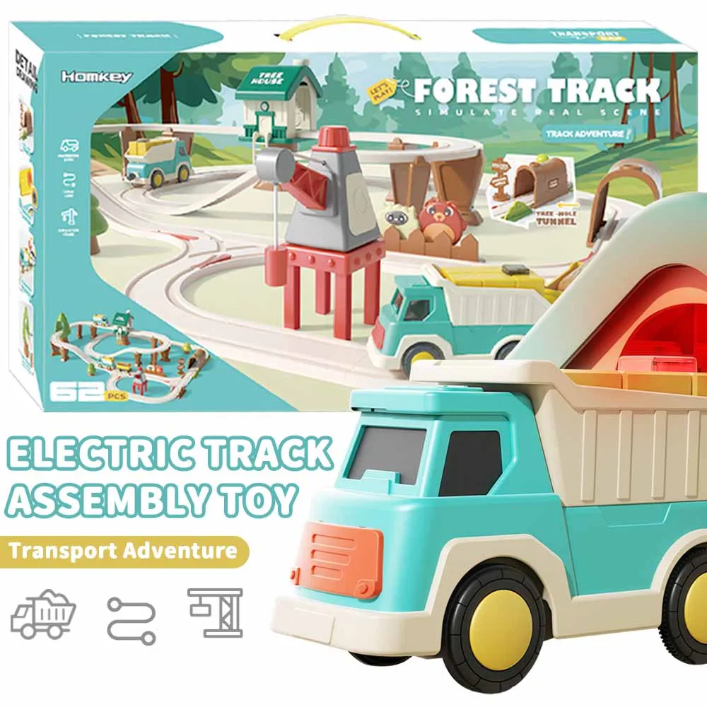 

Children’s Electric Train Set Magnetic Track Toy Circular Railway with Die-Cast Car, DIY Assembly Educational Toy Gift for Kid