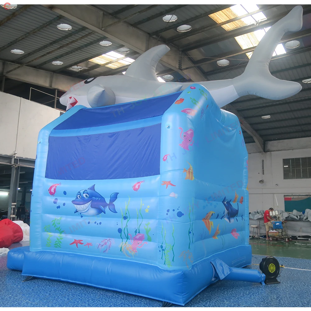 Free Shipping Outdoor Activities Inflatable Bouncer House with Shark Cartoon for Sale