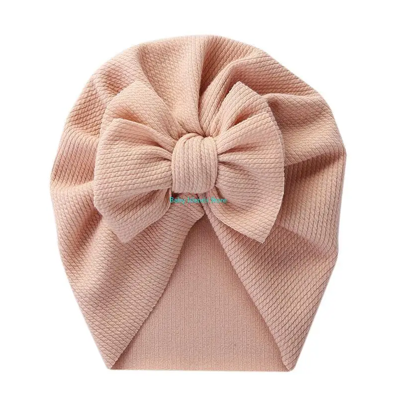 

K92D Baby Hat Bows Knot Beanie Cap Floral Bowknot Headwrap Newborn Soft Cotton Solid Color Bonnet Infants Kids Headwear