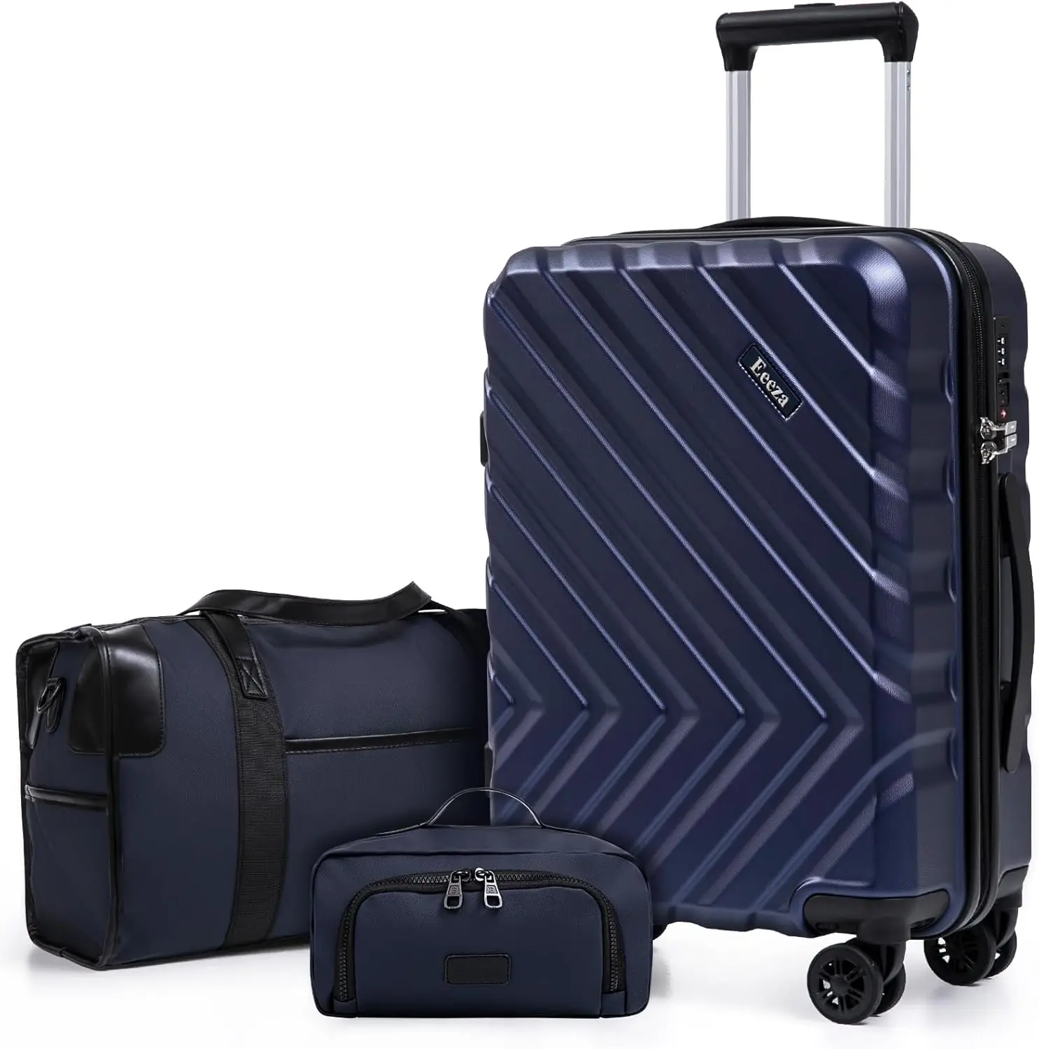 

3-Piece Luggage Set with Wheels, 20 Inch Carry-On Suitcase, Airline Approved Hardshell with TSA Lock