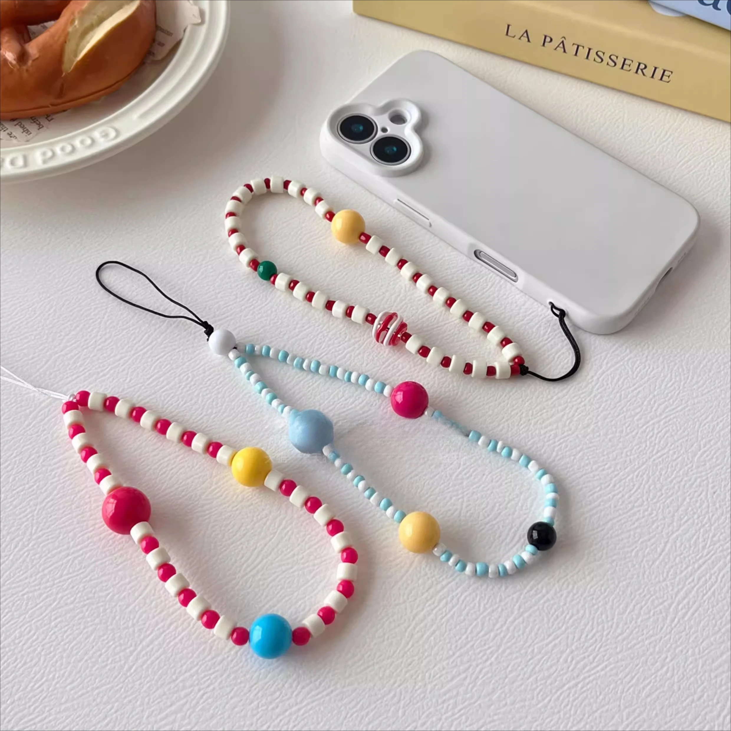 

Trendy INS Cute Phone Wrist Strap Beaded Lanyard for Phone Camera Keys Bag Anti Loss Chain Bracelet Fashion Accessory