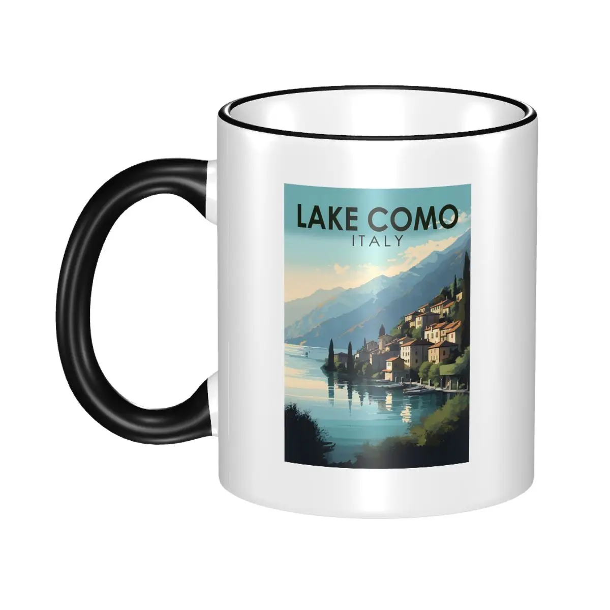 Lake Como Italy Travel Art Vintage Mug Funny Ceramic Coffee Cups Tea Mugs Milk Cup Drinkware Gift for Woman Man