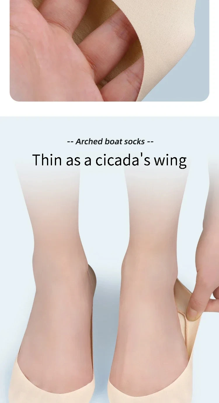 Damen Low-Top Socken-Einlegesohlen Stoßdämpfende Weiche Schwamm-Einlagen mit Gewölbestütze Unsichtbare Bootssocken zur Fußdruckentlastung – Detail 7