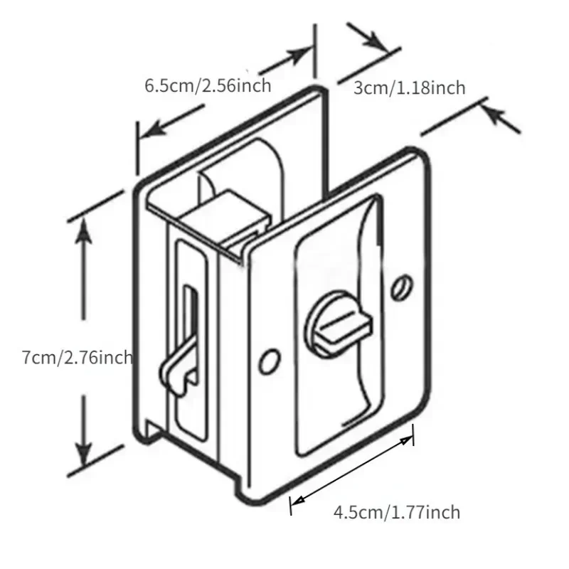 Kunci Pintu Geser Tersembunyi Kunci Pintu Tarik Terintegrasi Kunci Geser Balkon Dapur Kamar Mandi Kunci Kait Dorong-Tarik Perlengkapan Rumah