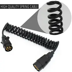7Pin Trailer Trailer Trailer Spring Wire Plug Line Trailer Power Extension Line PU Catapult Extension Line Accessorie