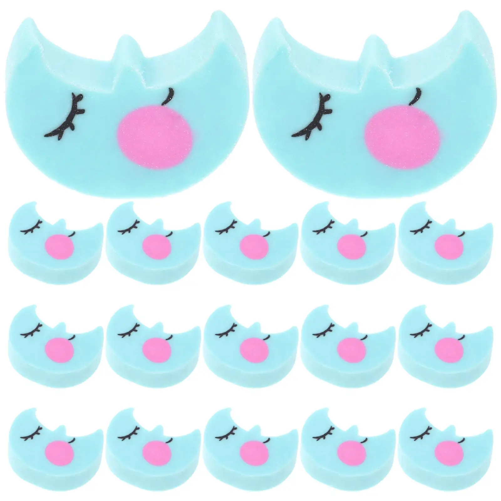 

50 Pcs Erasers Moon Little for Kids Bulk Kawaii School Supplies Mini Cute Novelty Blue Fun
