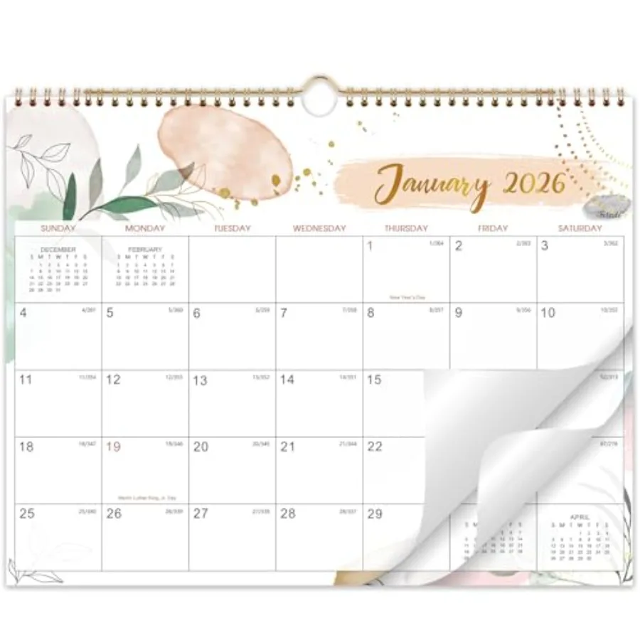 

2026 Calendar 2026 Wall Calendar 11.5 x 15 In Jan 2026 Dec 2026 12 Monthly Calendar Large Block with Julian Dates Thick Paper H