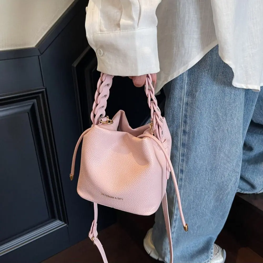 

Portable PU Leather Women Shoulder Bag Versatile Trendy Bucket Bag Minimalist Durable Crossbody Bag Daily