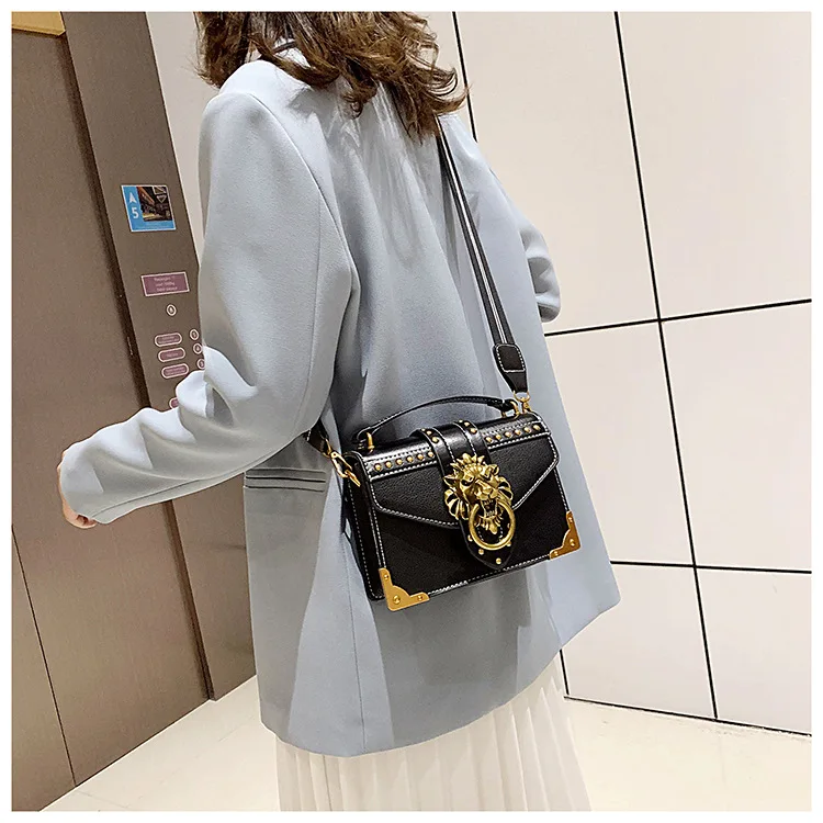 Damen Vintage PU Handtasche Neue Mode Umhängetasche Umhängetasche Kleine Quadratische Tasche Casual Täglichen Gebrauch – Detail 18