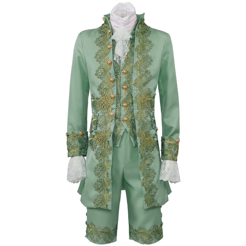 Retro Medieval Style Victorian Prince Men Suit Jacket Vest Pant New European Court Cosplay Costumes Plus Size Embroidered Suit