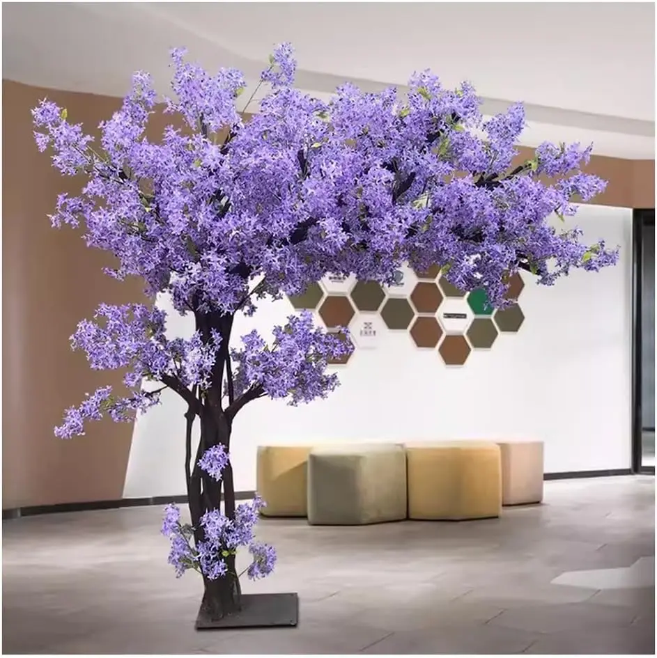 

6FT Artificial Cherry Blossom Trees Purple Fake Flower Wishing Tree Simulation Silk Flowers Tree for Party Wedding Decoration
