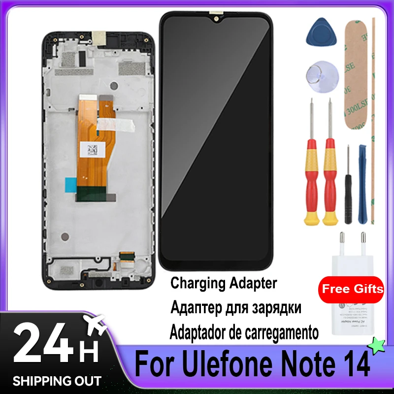 For Ulefone Note 14 LCD Display + Touch Screen With Frame Selectable Charger 5.0V-1.2A 6.0W Tool