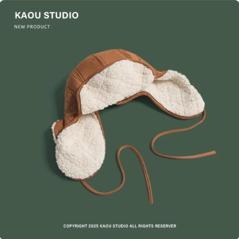 جديد الشتاء الجلد المدبوغ منقوشة أفخم لي فنغ قبعة للرجال والنساء في الهواء الطلق سميكة ركوب حماية الأذن للحفاظ على دفئا منفذها القبعات #4