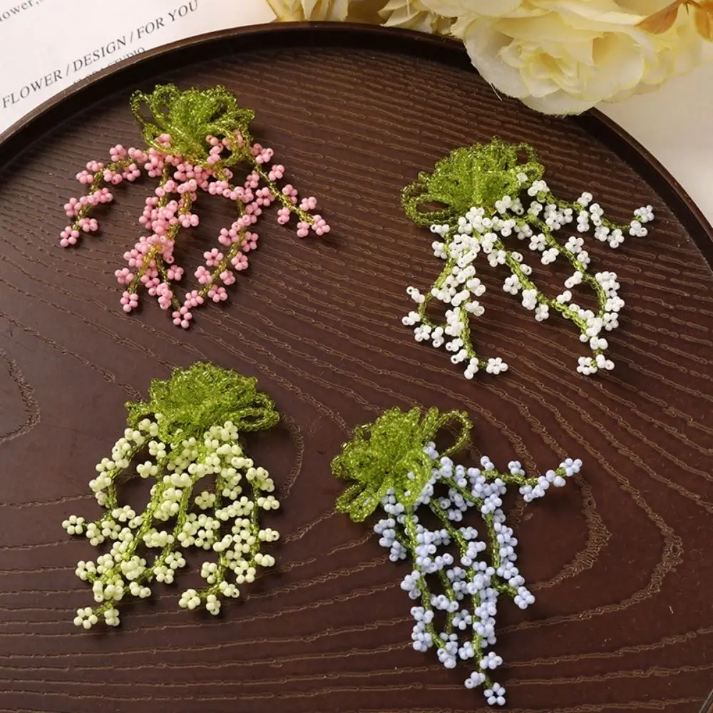 2Pcs Multicolor Beaded Flower Patches Grape Skewers Style Versatile DIY Craft Sewing Patches DIY Handmade