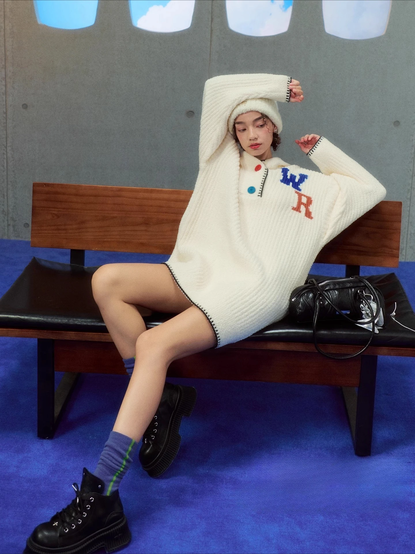 

Весенне-осенняя новая женская ночная рубашка, модная, милая, свободная, ночная рубашка средней длины с капюшоном до колена