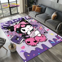 27 styl słodkie Kuromi Cartoon Sanrio dywan dywanik do sypialni salon dekoracja domowa Sofa, duży wystrój mata podłogowa prezent dla dzieci