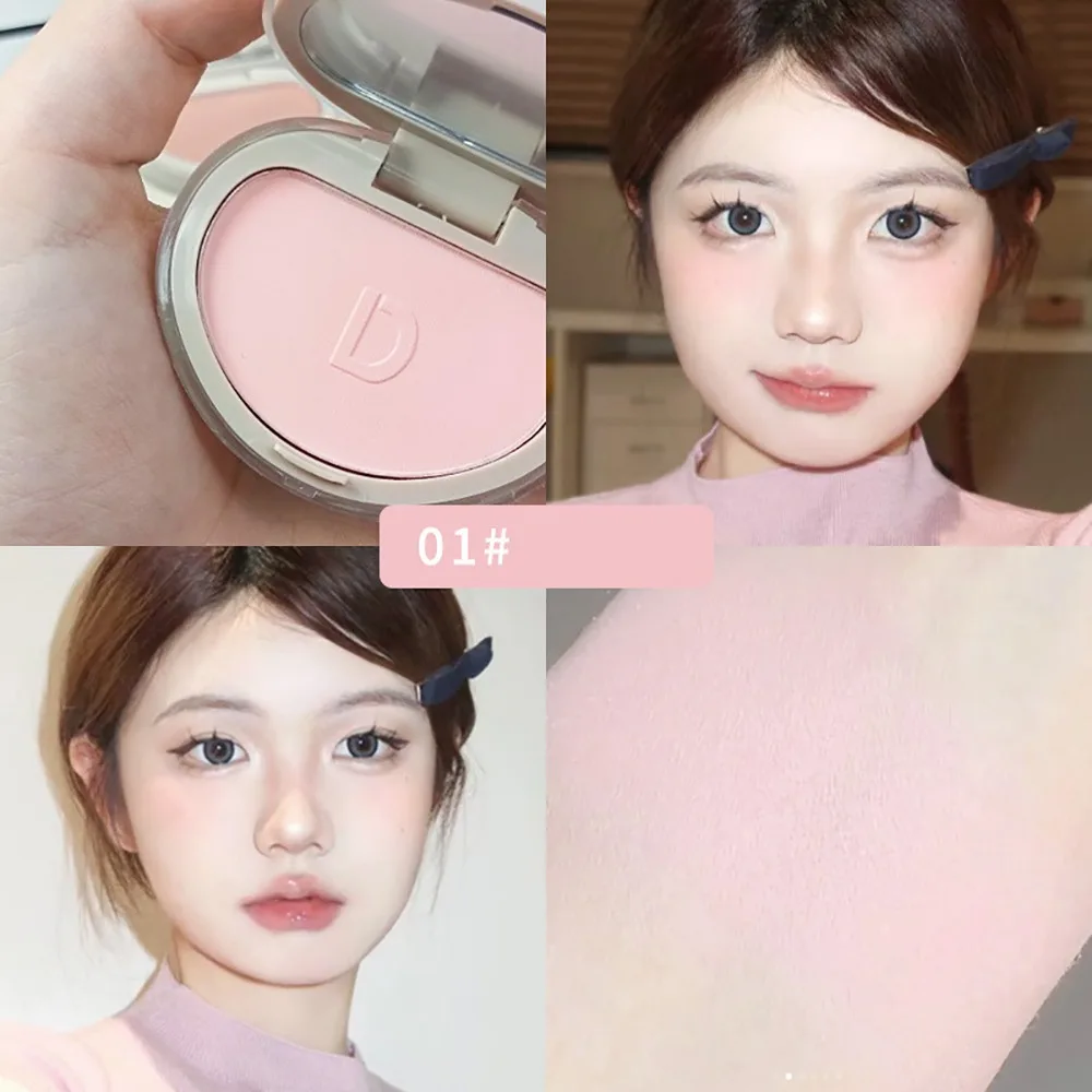 

New Natural Powder Blusher Monochrome Fine Power Texture Highlight Blusher Pink Accessories Cosmetics Makeup