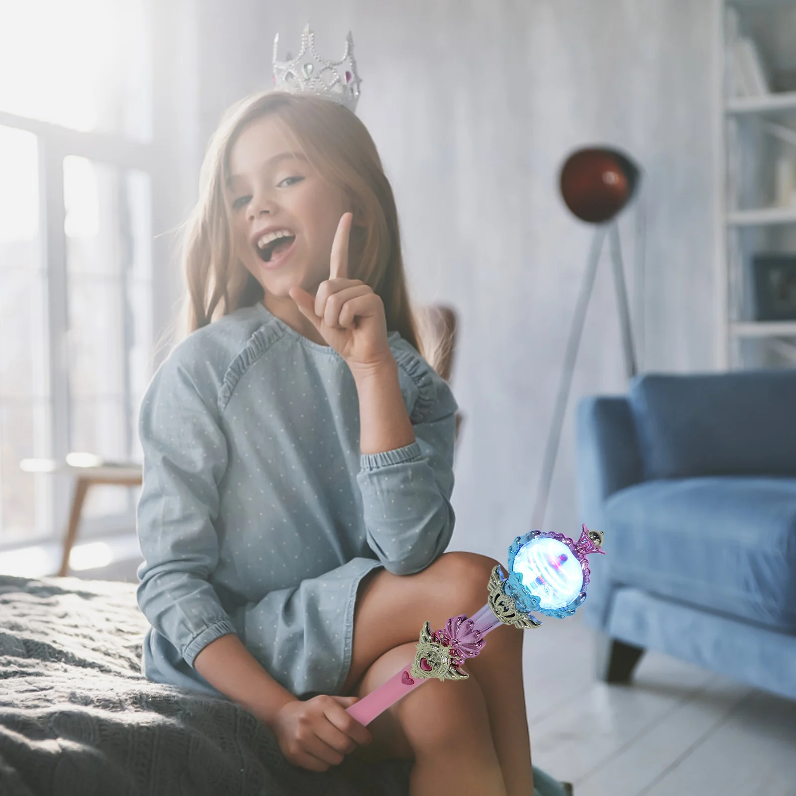 Gloeiende Fairy Wand ABS Lichtgewicht Muziek Licht Stok Party Cosplay Gift Sneeuwvlok Hart Prinses Wands Decoratieve Prestaties