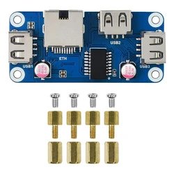 Плата PoE/ETH/usb-хаб HAT с 3 портами USB и портом Ethernet RJ45