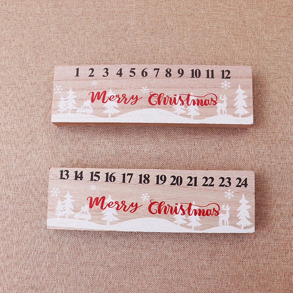 

Advent Calendar for Children Wooden Ornament Holiday Countdown Christmas Decoration Elderly