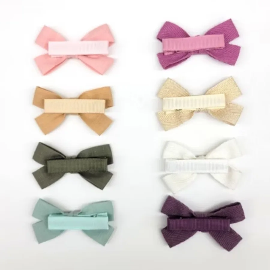 شريط شعر للفتيات الصغيرات 8 قطع متعدد القوس من القطن والكتان الصناعي والقطن - جزيرة كلاود ™ : مقاطع التصميم للرضع