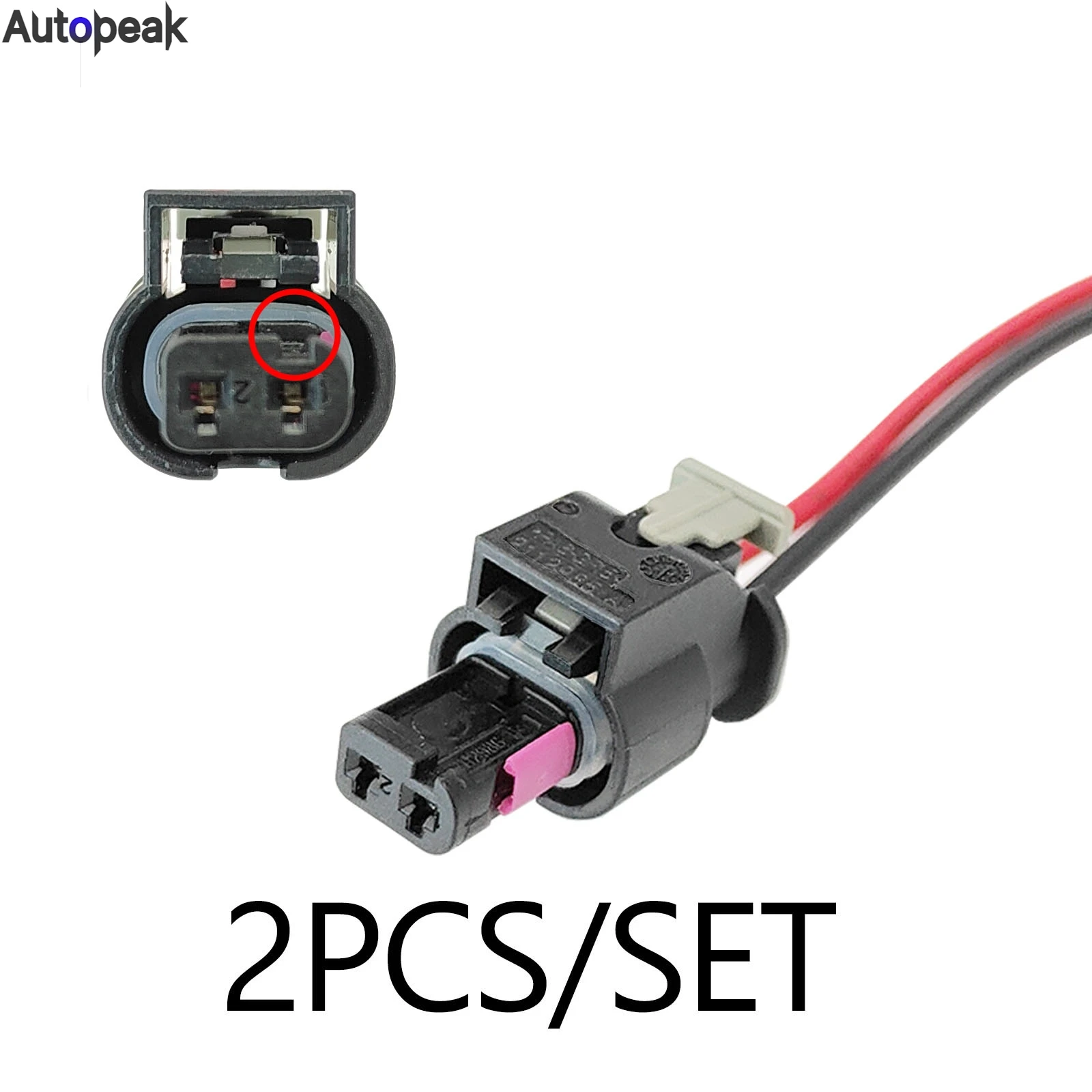 2Pcs 2-Pin Kraftstoff Injektor Stecker Vorverdrahtet Sensor Kabelbaum Stecker Für Audi VW Seat Skoda Kits 4F0973702 1-1718643-1 0-2112986-1