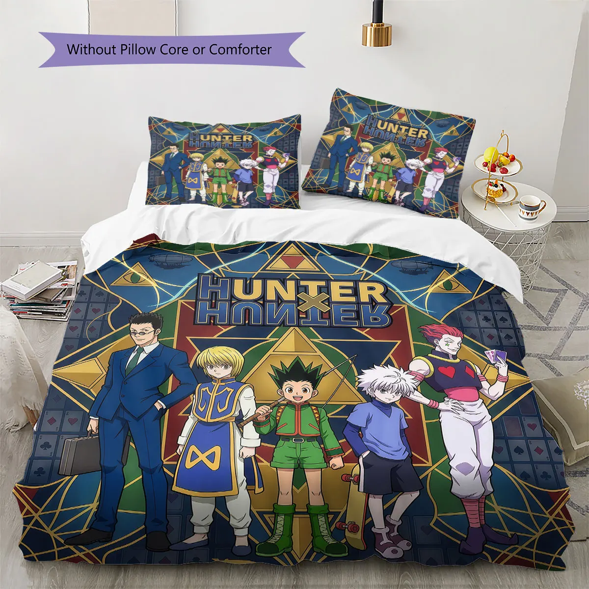 Afbeelding 7: Hunter x Hunter Comfor dekbedovertrek kinderbeddengoedset, extra grote maat kerstcadeaus verschillende maten beschikbaar -HE190