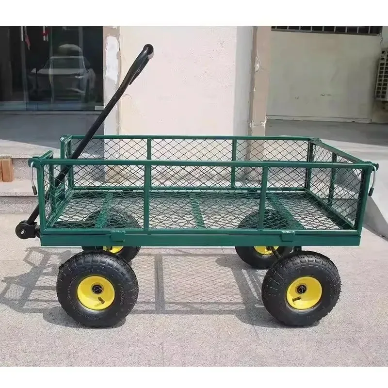 JX-29 Large Four-Wheel Trailer Sweet Potato Cart Net Cart Elevated Stall Camping Transport Cart