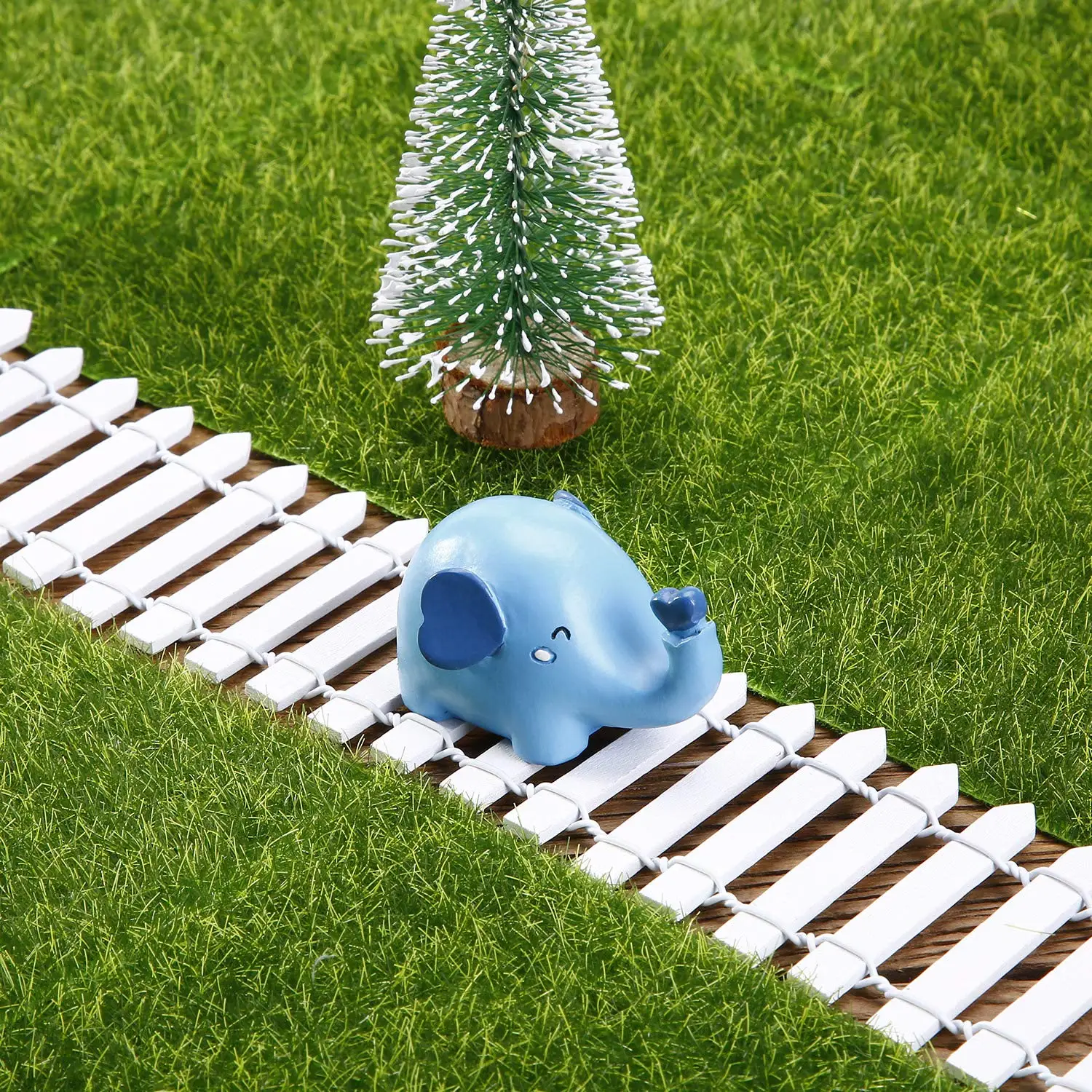 قطعة واحدة من سياج خشبي صغير للحدائق الخيالية وزخارف أصيص الزهور - ديكور متين للمنزل والحديقة، مثالي لعيد الميلاد #3