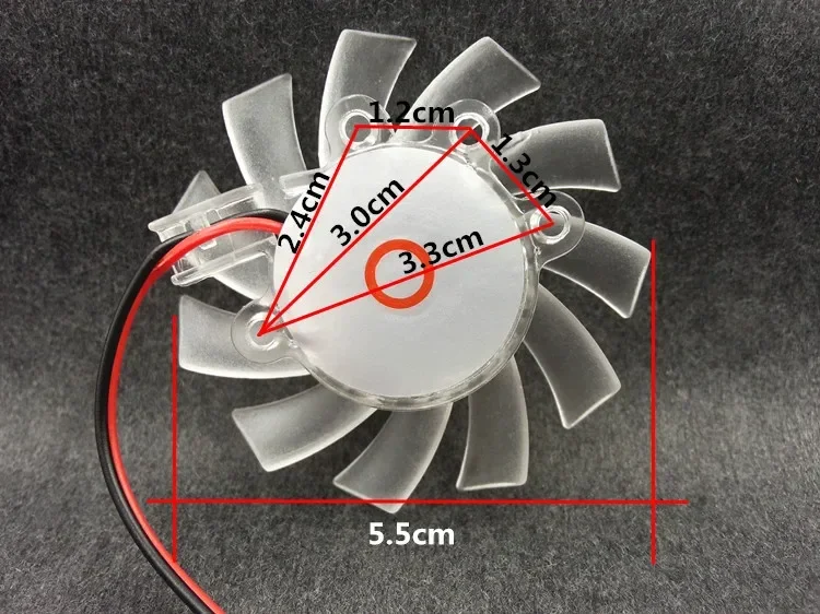 10pcs New quiet 6010 Graphics card fan blade High quality 55MM Diameter 12V 0.1A  fan blade 2pin