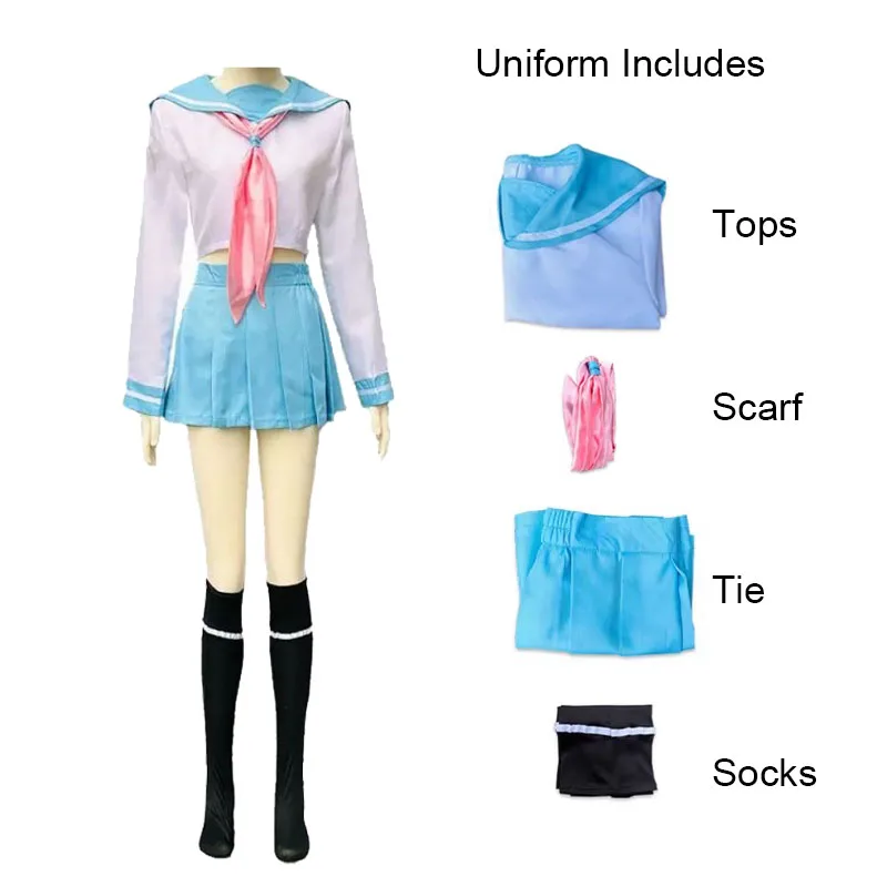 Halloween Yadoumaru Lisa Cosplay Sailor Suit Or Mask Or Wigs AnimeBleach Vizards Lisa's Costumes JK Uniforms Skirt Women's Size view 5