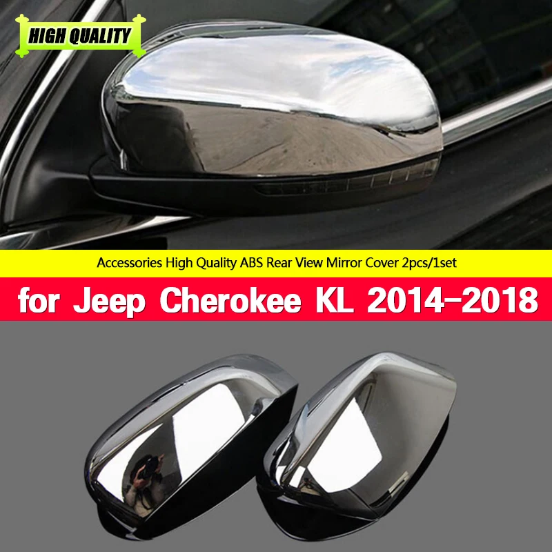 

ABS Chrome Rear View Side Mirror Cover Case Shell Trims Fit for Jeep Cherokee KL 2014 2015 2016 2017 2018 Protector Accessories