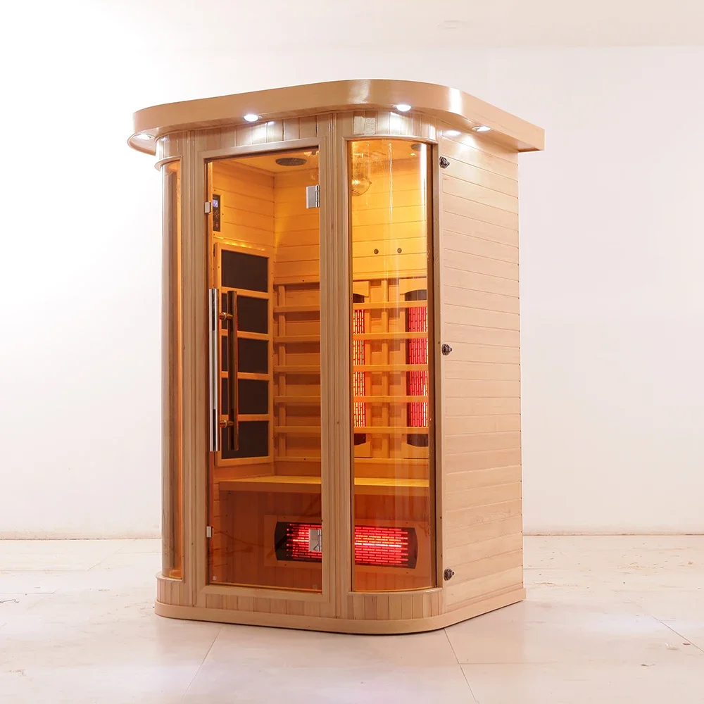 Hot Sale Home Small Wooden Dry Sauna Room Soft Full Spec Trum Heater 2 Person Far Infrared Sauna