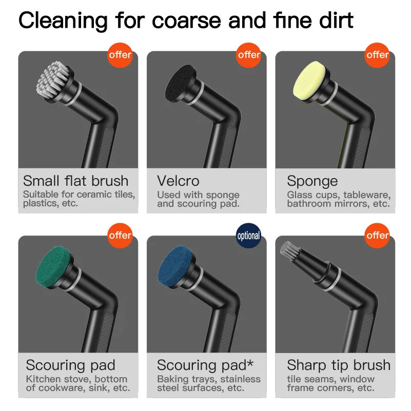 شعبية الساخن بيع متعددة الوظائف 4 في 1 فرشاة التنظيف الكهربائية المطبخ البلاستيكي الصغير والحمام لتنظيف الدوران