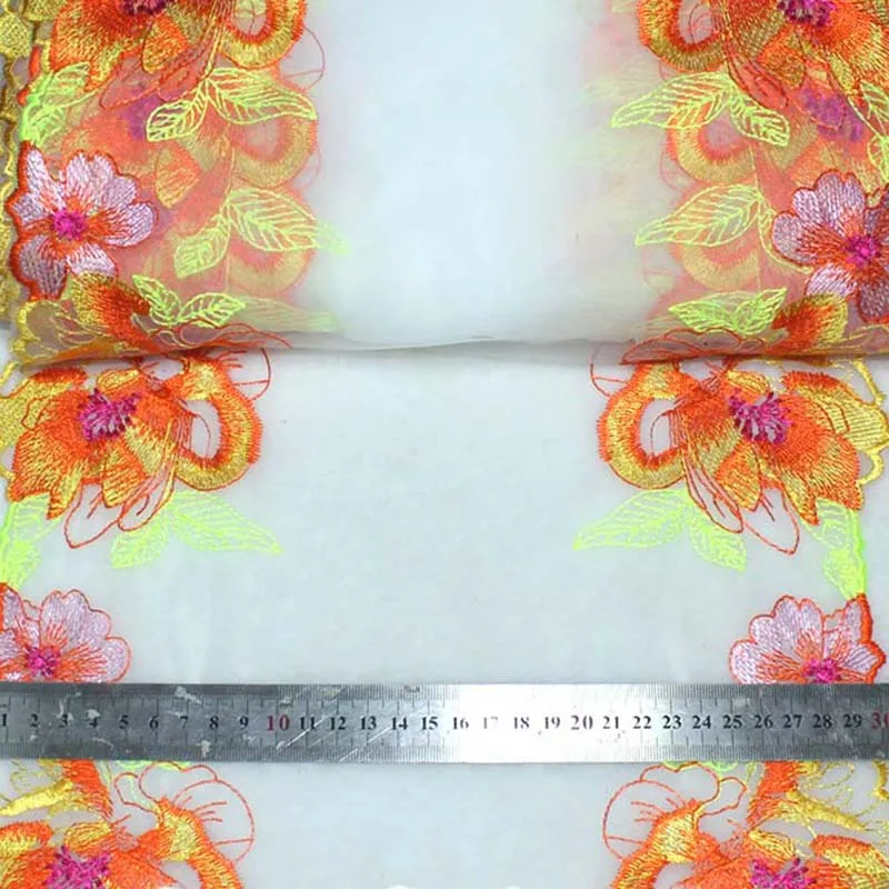 20Yards Bilateral Floral Lace Trim Embroidery Lace Fabric Hand Made Sewing Craft DIY Lace Triming For Bra Clothing Accessories