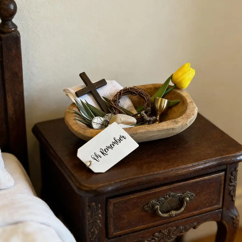 

Набор для украшения пасхального алтаря: деревянная молитвенная чаша и корона из шипов для домашнего декора, для стойки ресторана, религиозный сувенир